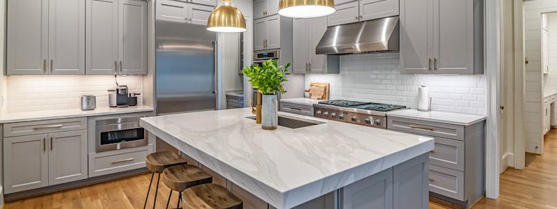 Luxury kitchen with stone surfaces